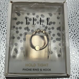 NWT Elle Elegant Gold Phone Ring and Hook